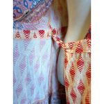 Boho Wrap Dress Short Sleeve Ruffle Tiered Mini fairy whimsi flowy cottage Y2K Red Size M Photo 2