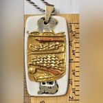 Vintage Royal Copenhagen Anton Michelsen Pendant Chain Necklace Gold Handpainted Photo 6