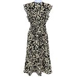 Sienna Sky Floral Wrap Flutter Sleeve Dress Black Beige Size XS Photo 4