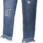 Free People Womens 27 Fringe Hem Distressed Skinny Jeans Ankle Crop Coastal Boho Photo 1