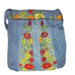 Unbranded Bohemian Jean Bag Floral Embroidery Large Photo 0