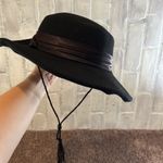 Black 100% wool wide brim fedora felt hat Photo 4