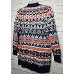 L.L.Bean  women's cotton fair isle western Aztec print knit cardigan MP. Photo 3