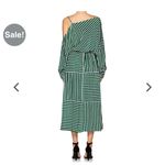 Robert Rodriguez Robert‎ Rodriguez Silk Cold Shoulder Striped Midi Dress Size Medium Photo 1