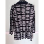 Misook Exclusively  1x Black White Stripe Circle Acrylic long cardigan Duster NWT Photo 1