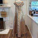 Ricki Freeman for Teri Jon peplum off shoulder gold maxi formal dress Size 16 Photo 9