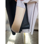 Veda 100% Cashmere Colorblock Sweater Black Beige Leather Cuff Quiet Luxury Boho Photo 7