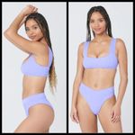 l*space πL*π Pointelle Rib Bikini Set ~ Gizelle Top + Desi Bottom ~ Purple M NWT Photo 3