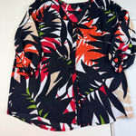 Worthington  Women's Blouse Top Size S Floral Print V Neck 3/4 Sleeve‎ Photo 0