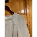 Paul Stuart Silk Chiffon & Tweed Dress Beige Cream Puff Sleeve Size S Photo 4