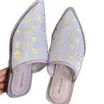 Free People  Shoes Womens Sz 6 Becky Daisy Mules Embroidered Flowers Flat Mules Photo 3