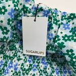 Sugar Lips Turquatic Floral Brienne Smocked Ruffle Tube Top Women Small NEW *FLAW Photo 5