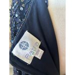 Patra Navy Beaded Silk Draped Scoop Neck Cocktail Dress Blue Size 20W Photo 6