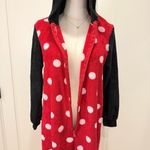Disney  Minnie Mouse Women’s Onesie Pajamas Medium Jumpsuit Red Polka Dot Costume Photo 7