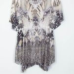 Style & Co Womens Butterfly Sequin Embroidered Babydoll Blouse Size L Boho Photo 6