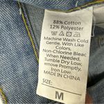 Denim High Waist Jean Shorts Light Wash Yellow Stripe Womans M Blue Size M Photo 7