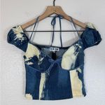 I am gia I.Am.Gia Despina Bleached Tie Dye Denim Halter Crop Top size XXS Photo 7
