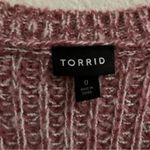 Torrid  Pullover Slouchy V-Neck Tunic Sweater Chunky pink ombre Stripe M/10/00 Photo 8