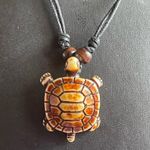 Adjustable black rope turtle necklace Photo 3