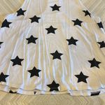 Terez  Women’s White with Black Stars Racerback Tank Top Size S Photo 2