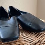 Vince  minimalist beautiful black leather square toe flats Photo 7