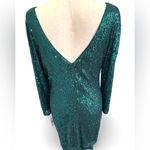 Nanette Lepore  Teal Sequin Long Sleeve Dress Photo 5