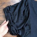 2Love Tony Cohen • black sheath dress pleated silk sleeves draped designer lbd Size 4 Photo 4