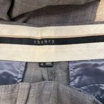 Theory Women’s Wool Dress Pants | Size 4 | Gray Plaid Wide Leg Workwear Classic Photo 5