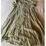 Yuvita Light Green 100% Linen Maxi‎ Dress Size Medium Photo 0