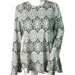 Joseph Ribkoff Shirt Womens 14 Black White Baroque Floral Artsy Cottagecore Photo 0