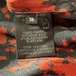 Isabel Marant  Women’s 38 M Black Red Stretch Silk Leather Trim Long Sleeve Top Photo 8