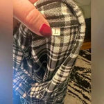 Black and White Plaid Oversized Button Down Shirt Size L Photo 3