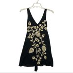 Johnny Was  Joystick Embroidered Black Cream Cotton Mini Dress Small Photo 1