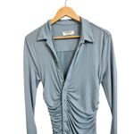 House Of CB  Deana powder blue jersey asymmetric‎ mini shirt dress size Medium Photo 2