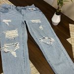 SheIn Light Blue Distressed Boyfriend Jeans Photo 0