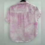 Lucky Brand Women's Tie Dye Button Up Short Sleeve Boho Shirt Pink Size Medium Photo 6
