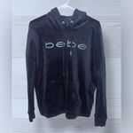 Bebe  SPORT Women’s Athleisure Velour Casual Pullover Rhinestoned Hoodie Photo 1