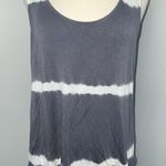 Heart & Hips Tank Top Womens Size L Gray White Tie Dye Sleeveless Shirt Boho Photo 1