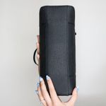 Guess Huntley Medium Cali Satchel In Black Faux Leather Alligator Photo 4