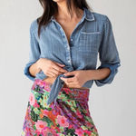 Natural Life  Live-In-It Knit ButterSoft Floral Mini Skirt Pink Multicolor S NWT Photo 0