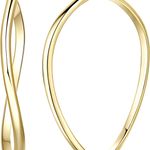 14K Gold Hoop Earrings for Women Large Gold Hoop Earrings 14K Gold Earrings for Women Elegant Twisted Big Gold Jewelry Hoop Earrings 40mm Photo 0