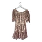 Love Shack Fancy  Lena Reversible Metallic Bow Mini Dress Pink Floral Size Small Photo 7