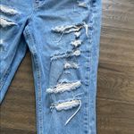 We The Free  Distressed Straight Leg High Rise Jeans Womens Sz 28 Blue Button Fly Photo 4