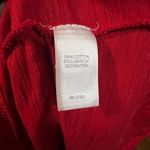 J. Jill Red Embroidered Tunic Blouse Large Collared Long Sleeve Button Up Cotton Photo 2