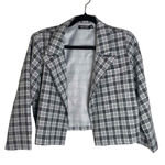 Nasty Gal  Women's Plaid Notched Lapel Open Front Cropped‎ Blazer Jacket Size 8 Photo 0