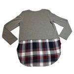 Romeo + Juliet Couture Crewneck Plaid Flannel Tunic Top Size Small 90s Preppy Photo 1