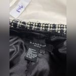 Sandro  Tweed Jacket Blazer Size Large 10-12 Black White Ribbon Detail Buttons Photo 5