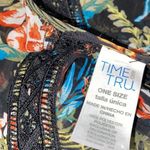 Time & Tru Floral coverup OS tassel Pom Pom 100% polyester tropical swimwear Photo 1