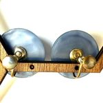 Blue circle rhinestone vintage screw back earrings Blue Photo 2