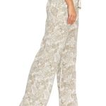 Cali 1850 SMALL NEW  Women's Beige Palm Leaf Linen Blend Pant Photo 4